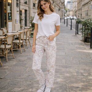Urban Outfitters SZ 24 BDG High-Rise Baggy Jean Marble Print NWT